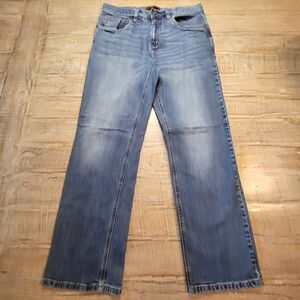 Bob Timberlake Mens Jeans Straight Leg Size 31x28 Distressed Stretch